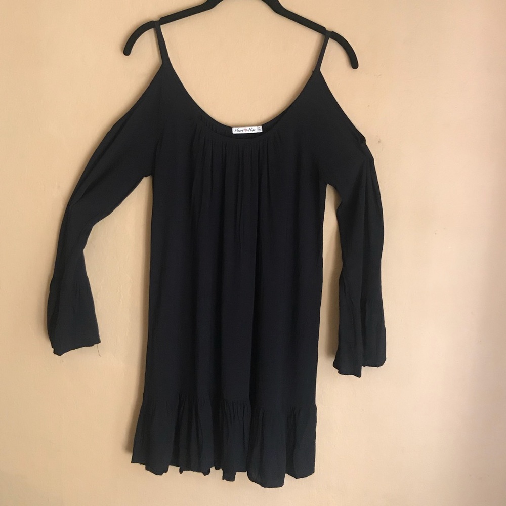 Cold Shoulder Black Dress